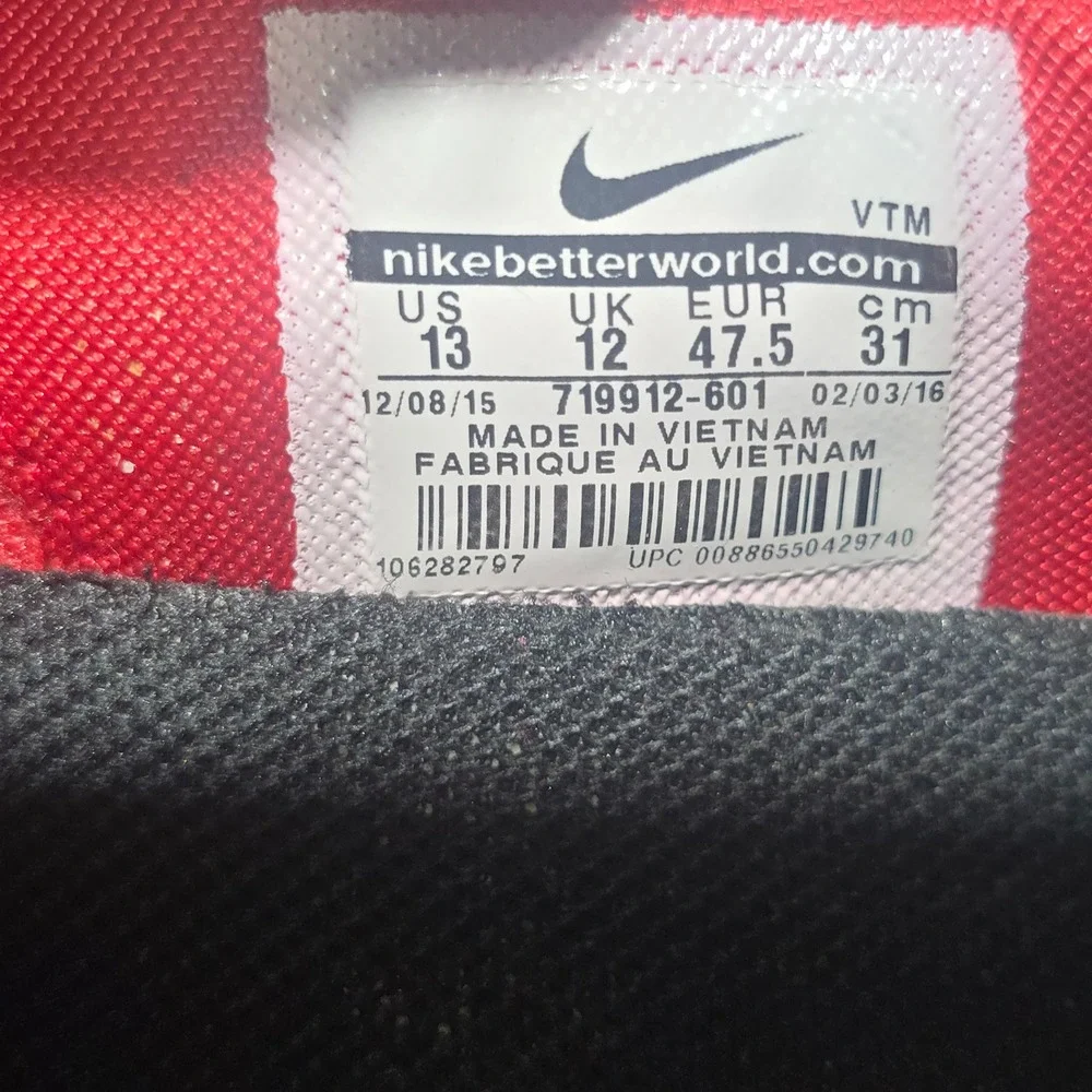 Nike Air Max Sequent University Red Black Running Shoes‎ Mens 13